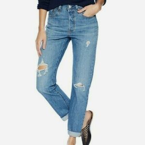 Levi’s 501 Distressed Straight Leg Jeans 32